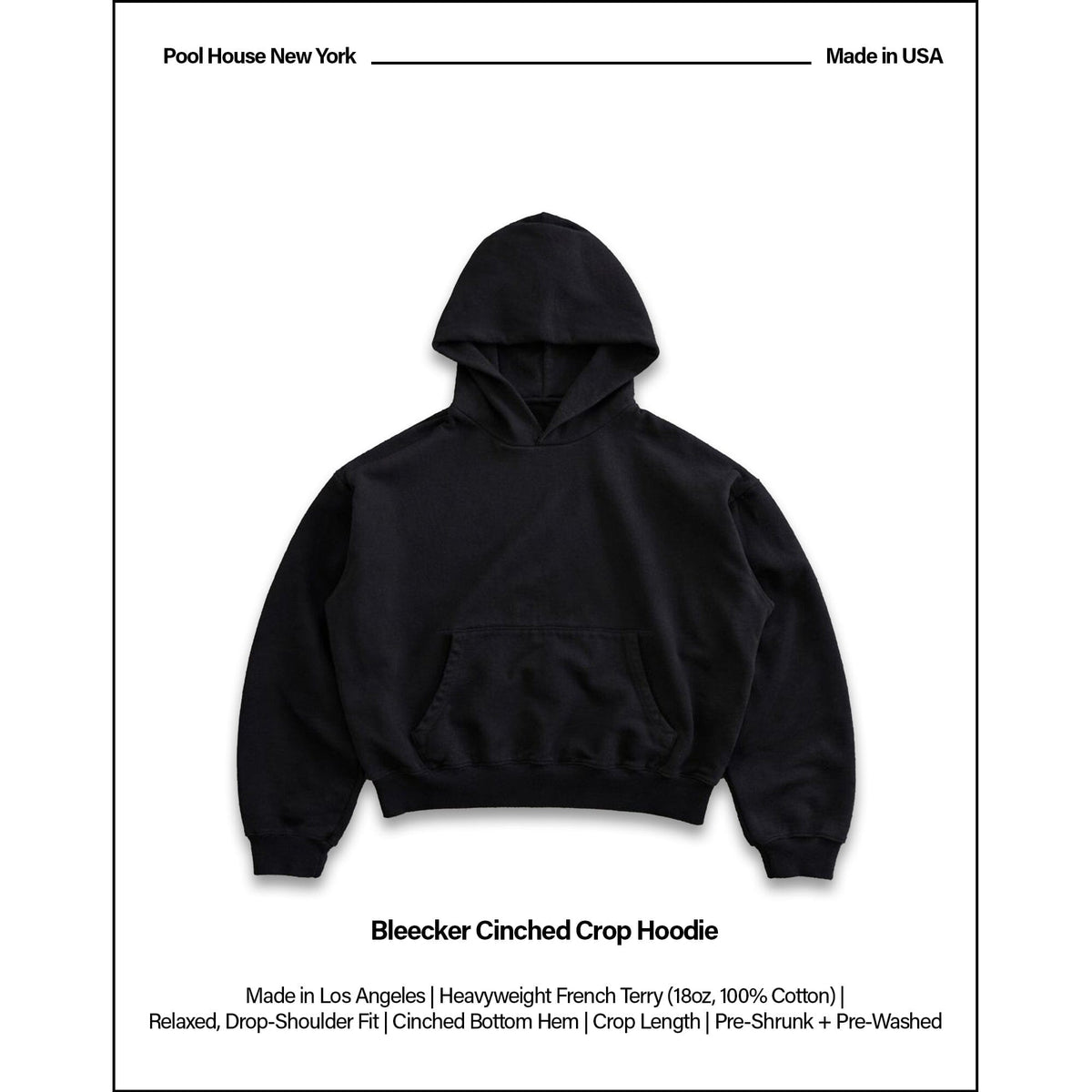 Bleecker Cinched Crop Hoodie | Relaxed. Drop-Shoulder