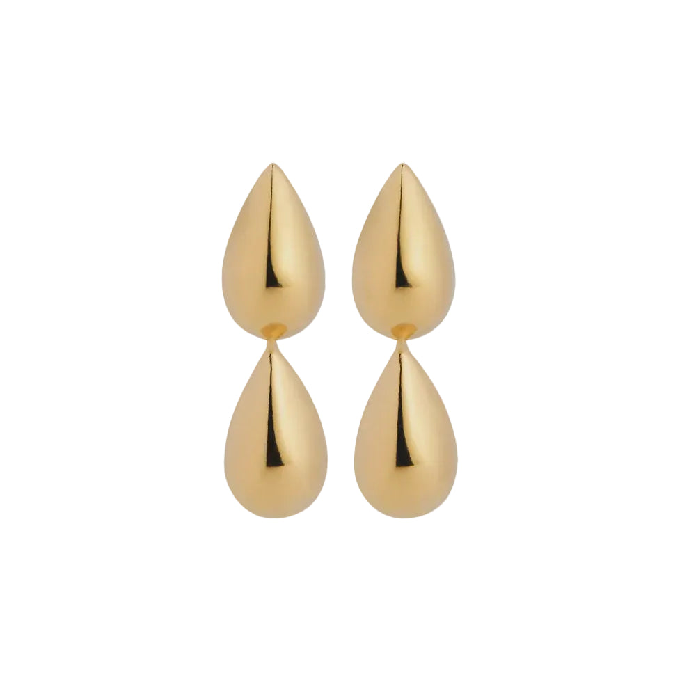 Liora Double Stud Earring Yellow Gold