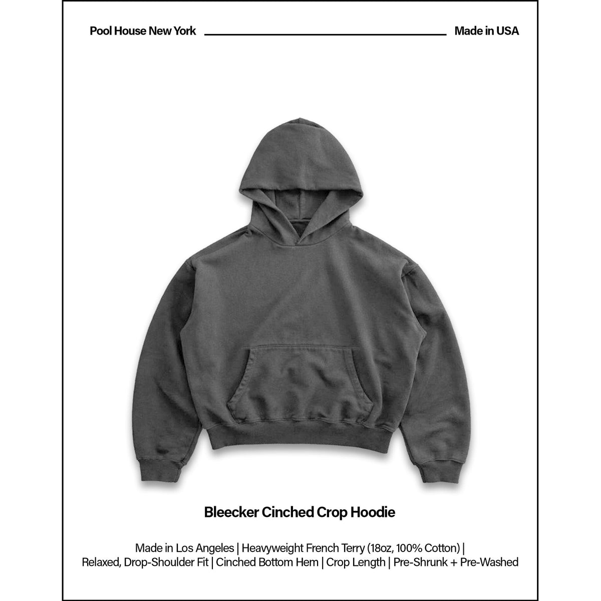 Bleecker Cinched Crop Hoodie | Relaxed. Drop-Shoulder