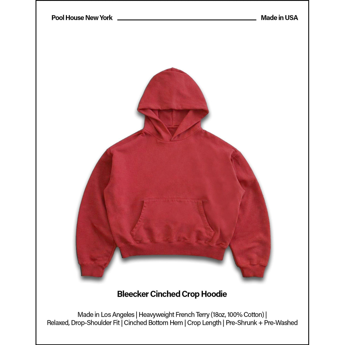 Bleecker Cinched Crop Hoodie | Relaxed. Drop-Shoulder