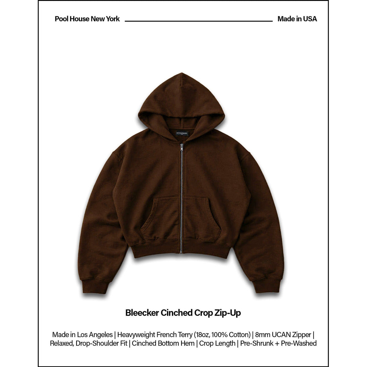 Bleecker Cinched Crop Zip-Up | Relaxed. Drop-Shoulder