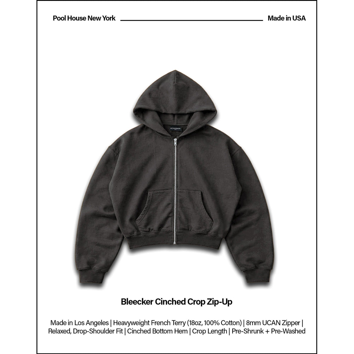 Bleecker Cinched Crop Zip-Up | Relaxed. Drop-Shoulder