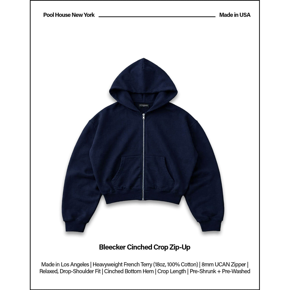 Bleecker Cinched Crop Zip-Up | Relaxed. Drop-Shoulder